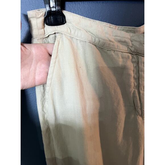 Chicos Pants Womens 1.5 (10) Beige Tan Wide Leg 100% Linen Airy Spring - Picture 3 of 9